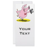 funny pig dancer dancing performer cartoon rack card template