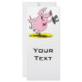 funny pig dancer dancing performer cartoon rack card design