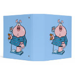 funny pig on a diet eating a donut on a scale binders