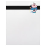 funny pig on a diet eating a donut on a scale personalized letterhead
