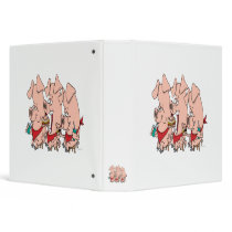 funny pig out party piggy cartoon vinyl binder