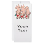 funny pig out party piggy cartoon rack card template