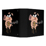 funny pig playing a banjo cartoon character binders