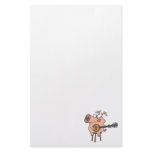 funny pig playing a banjo cartoon character stationery design