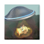 Funny Pig UFO Abduction Magnet