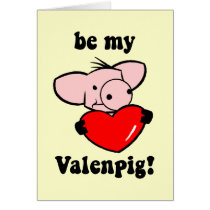 Funny pig Valentine's Day cards