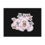 funny pig with baby piglets post cards