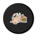 funny pig with hamburger magnets