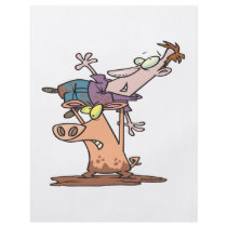 funny pig wrestler cartoon full color flyer