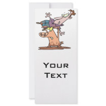 funny pig wrestler cartoon personalized rack card