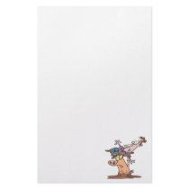 funny pig wrestler cartoon customized stationery