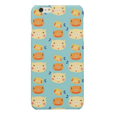 Funny Piggy Pattern and Cute Lovely Pig Head Glossy iPhone 6 Plus Case