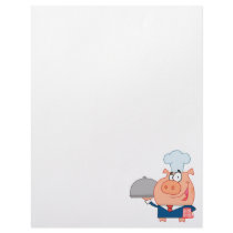 funny piggy pig waiter wearing chefs hat personalized letterhead