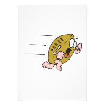 funny pignskin pig football running scared personalized announcement