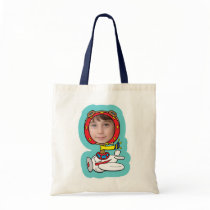 Funny Pilot Photo Face Template Canvas Bags