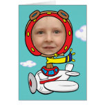 Funny Pilot Photo Face Template Card