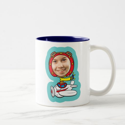 Funny Pilot Photo Face Template Coffee Mugs