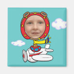 Funny Pilot Photo Face Template Magnet