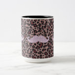 Funny Pink Bling Mustache And Animal Print Pattern Coffee Mugs