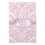 Funny Pink Damask Kitchen Towel kitchen towels