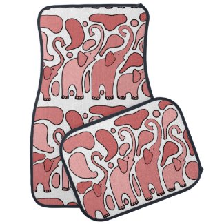 Funny Pink Elephant Abstract Art Floor Mat