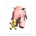 funny pink elephant chasing peanut posters by doonidesignsanimals funny pink elephant chasing peanut posters