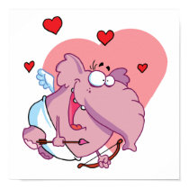 Funny Pink Elephant Cupid posters