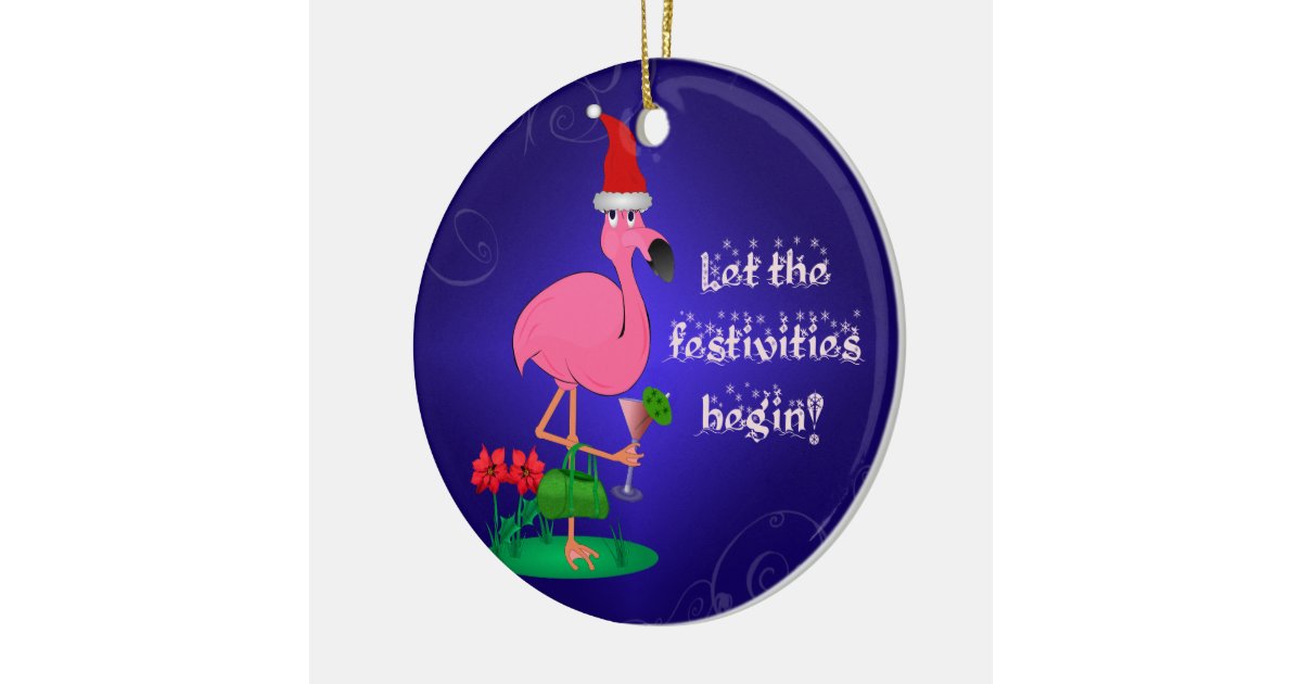 funny pink flamingo christmas ornament zazzle pink flamingo christmas tree ornaments