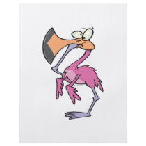 funny pink flamingo with foot in mouth flyers