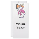 funny pink flamingo with foot in mouth rack cards