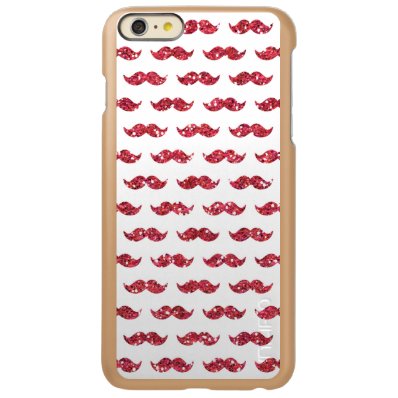 Funny Pink Glitter Mustache Pattern Printed Incipio Feather® Shine iPhone 6 Plus Case