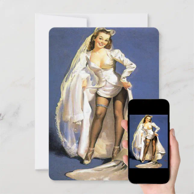 Funny Pinup Bride Lingerie Shower Invitation Zazzle