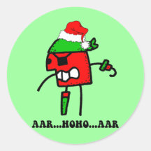 Funny pirate Christmas Stickers