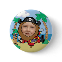 Funny Pirate Cut Out Face Template Button