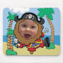 Funny Pirate Cut Out Face Template Mouse Pads