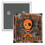 Funny Pirate Halloween Jolly Roger Button
