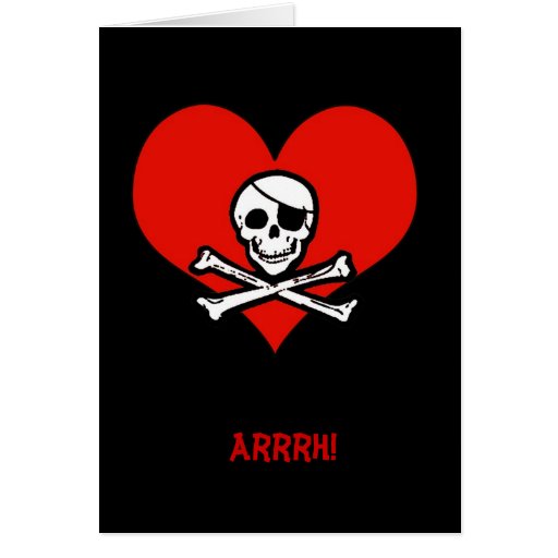 Funny Pirate Me Heartie Valentine Card | Zazzle