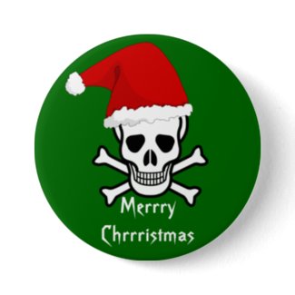 Funny Pirate Merry Christmas Greeting Arrrgh Matey Pins