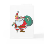funny pirate santa and xmas parrot cartoon greeting card