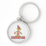 funny PLUCK IT naked chicken cartoon character Keychains
