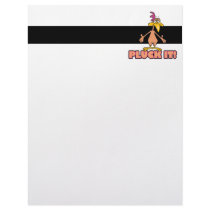 funny PLUCK IT naked chicken cartoon character Personalized Letterhead
