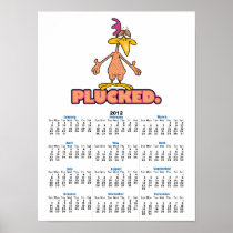 funny PLUCK IT naked chicken cartoon character Poster