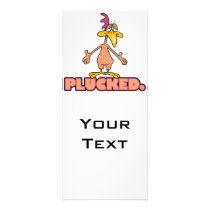 funny PLUCK IT naked chicken cartoon character Full Color Rack Card