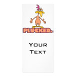 funny PLUCK IT naked chicken cartoon character Full Color Rack Card