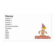 funny PLUCKED naked chicken cartoon character Business Card