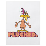 funny PLUCKED naked chicken cartoon character flyers
