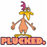 funny PLUCKED naked chicken cartoon character Cut Outs
