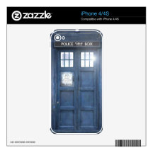 Funny Police Call Box with spark Skin For iPhone 4
