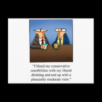 Funny Politics and Drinking Cartoon Gift! postcards