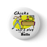 Funny Pool Billiards Pinback Button